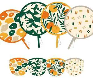 4 PCS 4 Abstract Styles Handheld Compact Cooling Fans Foldable Multi-Role Round Fans for Outdoor Games, Party DecorationSummer 4 PCS 4 Abstract Styles Handheld Compact Cooling Fans Foldable Multi-Role Round Fans for Outdoor Games, Party DecorationSummer