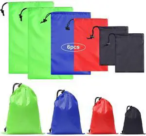 6Pcs Drawstring Bags sack Nylon Bag ditty bag for Gym Traveling, Hiking, Yoga, Shopping 6Pcs Drawstring Bags sack Nylon Bag ditty bag for Gym Traveling, Hiking, Yoga, Shopping