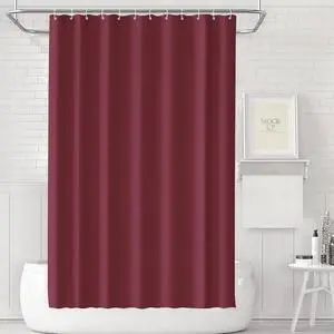 Dark Red Shower Curtain Liner with 3 Magnets Plastic Shower Curtain Thickened Waterproof Quickdrying Shower Curtain Set with 12 White Plastic Hooks Shower Liner for Bathroom Shower,71x71inch Dark Red Shower Curtain Liner with 3 Magnets Plastic Shower Curtain Thickened Waterproof Quickdrying Shower Curtain Set with 12 White Plastic Hooks Shower Liner for Bathroom Shower,71x71inch