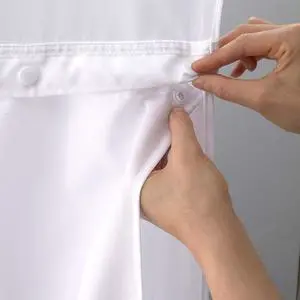 It's A Snap! Polyester Fabric Snap-in Replacement Shower Curtain Liner with Magnets for Hookless Curtain with No Sheer Window, 70" x 69", Water-Repellent, Easy Install, White It's A Snap! Polyester Fabric Snap-in Replacement Shower Curtain Liner with Magnets for Hookless Curtain with No Sheer Window, 70" x 69", Water-Repellent, Easy Install, White