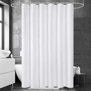 White Stall Shower Curtain 60 x 72 inches, Hotel Fabric Machine Washable Shower Curtain Liner Waterproof Repellent Modern Home White Stall Shower Curtain 60 x 72 inches, Hotel Fabric Machine Washable Shower Curtain Liner Waterproof Repellent Modern Home