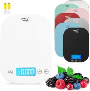 White Digital Kitchen Scale for Cooking, Weight Loss, Calorie Tracking, Baking, Food Portion Control, and Meal Prep - Accurate Measurements in Grams and Ounces White Digital Kitchen Scale for Cooking, Weight Loss, Calorie Tracking, Baking, Food Portion Control, and Meal Prep - Accurate Measurements in Grams and Ounces