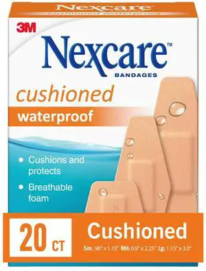 Waterproof Cushioned Bandages, Assorted Sizes, 20 Count Waterproof Cushioned Bandages, Assorted Sizes, 20 Count