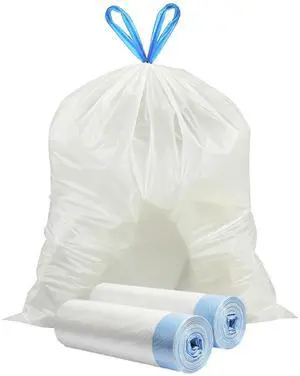 4 Gallon Trash Bags Drawstring,1.5 Mil Thick, Unscented, 58 Count (2 Rolls) - Strong Small Trash Bags for Bathroom, Bedroom, Office & Kitchen Cans - Individually Separated, Easy Pull, No Tear Needed 4 Gallon Trash Bags Drawstring,1.5 Mil Thick, Unscented, 58 Count (2 Rolls) - Strong Small Trash Bags for Bathroom, Bedroom, Office & Kitchen Cans - Individually Separated, Easy Pull, No Tear Needed