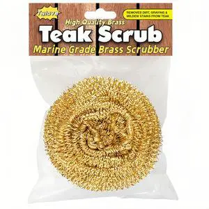Marine Grade Brass Teak Scrubber not Cheap Stainless Steel Scrub Scouring Pad | Gentle Non-Scratch Deck | Rustproof | Premium Yacht Wood Restorer - Refinish Wood Furniture & Boat Teak Marine Grade Brass Teak Scrubber not Cheap Stainless Steel Scrub Scouring Pad | Gentle Non-Scratch Deck | Rustproof | Premium Yacht Wood Restorer - Refinish Wood Furniture & Boat Teak