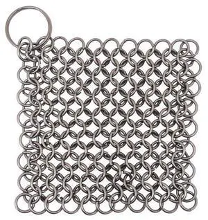 Cast Iron Scrubber 316 Stainless Steel Skillet Cleaner 3.9"x3.9" Chainmail Scrubber Chain Mail Scrub with Hanging Ring for Cast Iron Pre-Seasoned Pans, BBQ Grills Cookware Utensils Cleaning Cast Iron Scrubber 316 Stainless Steel Skillet Cleaner 3.9"x3.9" Chainmail Scrubber Chain Mail Scrub with Hanging Ring for Cast Iron Pre-Seasoned Pans, BBQ Grills Cookware Utensils Cleaning