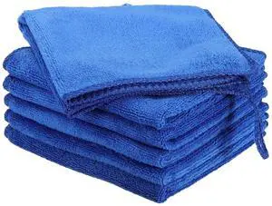 6 Pack Microfiber Cleaning Cloth, 8" x 8" Multi-Functional Cleaning Towels Reusable Absorbent Rags with Hook for Car Wash Kitchen Household Window Clean, Sapphire Blue 6 Pack Microfiber Cleaning Cloth, 8" x 8" Multi-Functional Cleaning Towels Reusable Absorbent Rags with Hook for Car Wash Kitchen Household Window Clean, Sapphire Blue