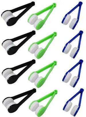 12PCS Eyeglass Cleaner, Mini Microfiber Cloths and Brush for Sunglasses, Eyewear and Reading Glasses 12PCS Eyeglass Cleaner, Mini Microfiber Cloths and Brush for Sunglasses, Eyewear and Reading Glasses