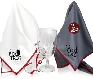 Large Microfiber Polishing Cloths (2 Pack White | Gray) | Streak Free, Lint Free Shine and Clarity for Wine Glasses, Stemware and More Large Microfiber Polishing Cloths (2 Pack White | Gray) | Streak Free, Lint Free Shine and Clarity for Wine Glasses, Stemware and More