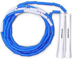 Adjustable Beaded Jump Rope For Adults, Kids, Hererope 10 ft Beaded Jump Rope With Unbreakable Handles & Shatterproof Beads for Enhanced Fitness Training (Blue) Adjustable Beaded Jump Rope For Adults, Kids, Hererope 10 ft Beaded Jump Rope With Unbreakable Handles & Shatterproof Beads for Enhanced Fitness Training (Blue)