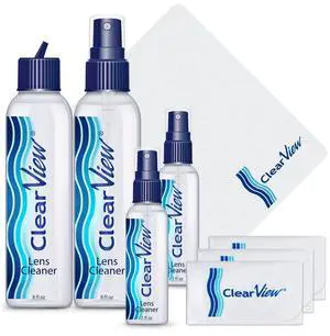 Lens Cleaner Kit 4 Bottles + 4 Microfiber Cloths | Streak-Free Eyeglass & Screen Cleaning Spray | Safe for AR & Blue-Light Lenses | 8 oz + Travel Sizes Lens Cleaner Kit 4 Bottles + 4 Microfiber Cloths | Streak-Free Eyeglass & Screen Cleaning Spray | Safe for AR & Blue-Light Lenses | 8 oz + Travel Sizes