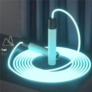 LED Night Glow Jump Ropes Glowing Skipping Rope for Adjustable Adults Portable Training Sports Fitness Equipment(Blue) LED Night Glow Jump Ropes Glowing Skipping Rope for Adjustable Adults Portable Training Sports Fitness Equipment(Blue)