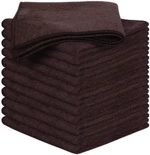 Absorbent Microfiber Dish Cloth Kitchen No Streak Cleaning Cloth Dish Rags Lens Cloths 12 Inch X 12 Inch 12 Pack Dark Brown Absorbent Microfiber Dish Cloth Kitchen No Streak Cleaning Cloth Dish Rags Lens Cloths 12 Inch X 12 Inch 12 Pack Dark Brown