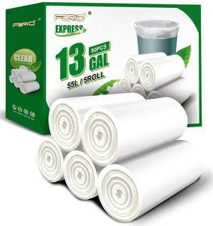 13 Gallon Trash Bags - Clear Plastic Garbage Bag Unscented Tall Medium Can Liners for Kitchen Office Home Waste Basket 5 Roll 55 Liters 80 Counts 13 Gallon Trash Bags - Clear Plastic Garbage Bag Unscented Tall Medium Can Liners for Kitchen Office Home Waste Basket 5 Roll 55 Liters 80 Counts