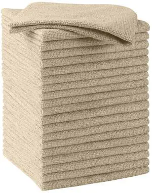 Brown Microfiber Cleaning Cloths, 20 Pack Cleaning Rags - Lint Free & Scratch-Free Microfiber Towels for Cars, House & Kitchen, Absorbent Cleaning Towels, 11.5 x 11.5 Inch Brown Microfiber Cleaning Cloths, 20 Pack Cleaning Rags - Lint Free & Scratch-Free Microfiber Towels for Cars, House & Kitchen, Absorbent Cleaning Towels, 11.5 x 11.5 Inch
