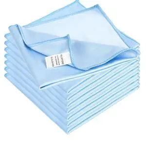 Microfiber Glass Cleaning Cloths Lint Free Streak Free Quickly and Easily Clean Windows & Mirrors Without Chemicals Polishing Cloth 16x16 Inch 8 Pack Blue Microfiber Glass Cleaning Cloths Lint Free Streak Free Quickly and Easily Clean Windows & Mirrors Without Chemicals Polishing Cloth 16x16 Inch 8 Pack Blue
