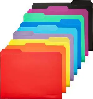 9 Pack Plastic File Folders, Letter Size, Erasable Tabs, 9 Colors 9 Pack Plastic File Folders, Letter Size, Erasable Tabs, 9 Colors