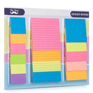 Sticky Notes Set, 15 Pack, 2"x2", 3"x3", 4"x4", 600 Sheets Sticky Notes Set, 15 Pack, 2"x2", 3"x3", 4"x4", 600 Sheets