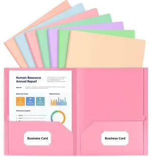 Folders with Pockets (7 Pack, Pastel Color), Heavy Duty Paper Pocket Folder Folders with Pockets (7 Pack, Pastel Color), Heavy Duty Paper Pocket Folder