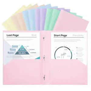 Plastic Project-Folder with 2 Pockets and 3-Prong Fasteners, for US Letter Size, Bulk Pack Color File-Folder for US Letter Size Papers, Ideal for School & Office, (Assorted Pastel Colors) Plastic Project-Folder with 2 Pockets and 3-Prong Fasteners, for US Letter Size, Bulk Pack Color File-Folder for US Letter Size Papers, Ideal for School & Office, (Assorted Pastel Colors)