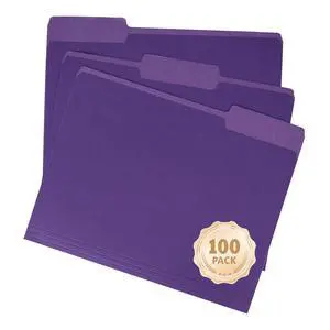 100 Pack Purple File Folders 8.5x11 Inch,Colored File Folder 1/3 Cut Tab File Folders Letter Size,Office Folders for Document 100 Pack Purple File Folders 8.5x11 Inch,Colored File Folder 1/3 Cut Tab File Folders Letter Size,Office Folders for Document
