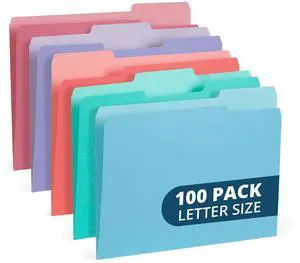 100 File Folders, Letter Size, Two-Tone Gem Tones 100 File Folders, Letter Size, Two-Tone Gem Tones