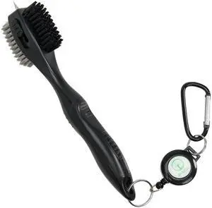 Golf Club Brush, Oversized Brush with Rubber Hand Grip, Club Groove Cleaner with 2 Ft Retractable Extension Cord and Aluminum Carabiner, Golf Bag Accessories for Men and Women, Black Golf Club Brush, Oversized Brush with Rubber Hand Grip, Club Groove Cleaner with 2 Ft Retractable Extension Cord and Aluminum Carabiner, Golf Bag Accessories for Men and Women, Black