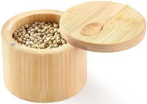 Salt Cellar with Lid and Spoon For Storage Pepper, Spice and Sugar, 6 oz Salt Cellar with Lid and Spoon For Storage Pepper, Spice and Sugar, 6 oz