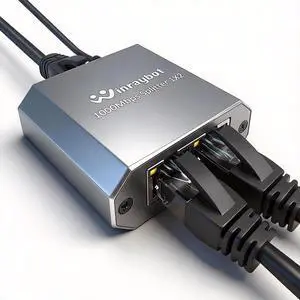 RJ45 Ethernet Splitter 1 to 2, 1000Mbps High Speed LAN Splitter Switch for Cat 5/5E/6/7/8 Cable, 2 Devices Work Simultaneously, Gray RJ45 Ethernet Splitter 1 to 2, 1000Mbps High Speed LAN Splitter Switch for Cat 5/5E/6/7/8 Cable, 2 Devices Work Simultaneously, Gray