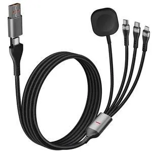 USB C Multi Charging Cable for Apple Watch Charger, 4-in-2 Multi Charging Cable 10ft with iWatch Charger, Dual USB-C (100W/10W) & Lightning Cord for iPhone 17-6, iPad, MacBook, iWatch Ultra/SE/Series USB C Multi Charging Cable for Apple Watch Charger, 4-in-2 Multi Charging Cable 10ft with iWatch Charger, Dual USB-C (100W/10W) & Lightning Cord for iPhone 17-6, iPad, MacBook, iWatch Ultra/SE/Series