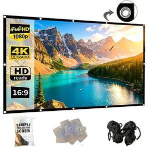 120 inch Projector Screen 16:9 Foldable Anti-Crease Portable Movies Screen 120 inch Projector Screen 16:9 Foldable Anti-Crease Portable Movies Screen