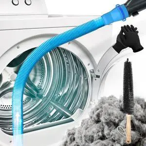 Dryer Vent Cleaner Kit, Vacuum Hose Attachment, 3-Piece, Blue Dryer Vent Cleaner Kit, Vacuum Hose Attachment, 3-Piece, Blue