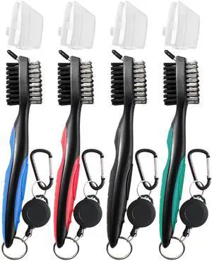 4 Pack Golf Club Brush and Club Groove Cleaner with Retractable Zip-line and Aluminum Carabiner Cleaning Tools , Golf Gifts for Men, Golf Accessories, Golf Ball Cleaner, Easily Attaches to Golf Bag 4 Pack Golf Club Brush and Club Groove Cleaner with Retractable Zip-line and Aluminum Carabiner Cleaning Tools , Golf Gifts for Men, Golf Accessories, Golf Ball Cleaner, Easily Attaches to Golf Bag