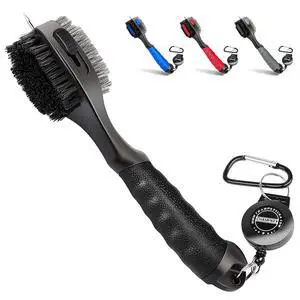 PRO Retractable Golf Club Brush - Oversized Brush Head with Soft Rubber Hand Grip & Retractable Groove Cleaner Golf Brush(Black(1 Pcs)) PRO Retractable Golf Club Brush - Oversized Brush Head with Soft Rubber Hand Grip & Retractable Groove Cleaner Golf Brush(Black(1 Pcs))