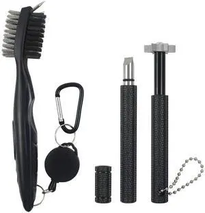 Golf Club Cleaner Kit, 2 Pcs Groove Sharpener Tool and 1 Pcs Club Cleaner Brush Retractable, Groove Sharpener Re-Grooving Tool for Golf Accessories for Men (Black) Golf Club Cleaner Kit, 2 Pcs Groove Sharpener Tool and 1 Pcs Club Cleaner Brush Retractable, Groove Sharpener Re-Grooving Tool for Golf Accessories for Men (Black)