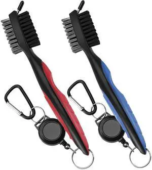 2 Pack Golf Club Brush, Professional Golf Club Cleaner with Retractable Zip-line and Golf Club Cleaner Brush, Handle Comfortable Grip Golf Grooves Cleaner for Easily Attaches to Golf Bag 2 Pack Golf Club Brush, Professional Golf Club Cleaner with Retractable Zip-line and Golf Club Cleaner Brush, Handle Comfortable Grip Golf Grooves Cleaner for Easily Attaches to Golf Bag