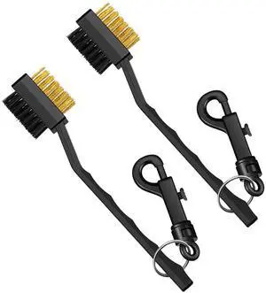 2 Pack Golf Brush and Groove Cleaner Golf Ball Cleaner Club Cleaning Brush with Dual-Sided Nylon Bristles Accessories for Clubs and Balls, Black, Easily Attaches to Bag 2 Pack Golf Brush and Groove Cleaner Golf Ball Cleaner Club Cleaning Brush with Dual-Sided Nylon Bristles Accessories for Clubs and Balls, Black, Easily Attaches to Bag