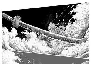Japanese Samurai Sword Extended Mouse Pad, Black and White Anime Extended Gaming Mouse Pad Mat with Stitched Edge Non-Slip Base Big Mouse Pad, Office Computer Keyboard Laptop Home, 31.5x11.8 Japanese Samurai Sword Extended Mouse Pad, Black and White Anime Extended Gaming Mouse Pad Mat with Stitched Edge Non-Slip Base Big Mouse Pad, Office Computer Keyboard Laptop Home, 31.5x11.8