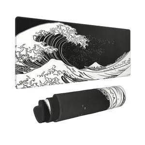 Japanese Sea Wave Large Gaming Mouse Pad, Long Extended Full Mouse Mat Desk Pad for Top Keyboard Table, Aesthetic Stitched XL Mousepad Gifts for Women Office Decor, 31.5 * 11.8 in Japanese Sea Wave Large Gaming Mouse Pad, Long Extended Full Mouse Mat Desk Pad for Top Keyboard Table, Aesthetic Stitched XL Mousepad Gifts for Women Office Decor, 31.5 * 11.8 in