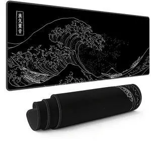 Great Wave Off Kanagawa Mouse Pad Black Anime Desk Mat 31.5×11.8 in Great Wave Off Kanagawa Mouse Pad Black Anime Desk Mat 31.5×11.8 in