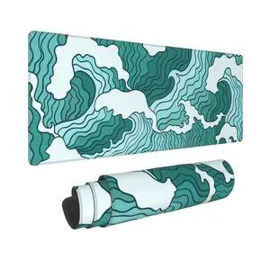 Japanese Green Wave Gaming Mouse Pad XL, Large Desk Mat 31.5x11.8 Japanese Green Wave Gaming Mouse Pad XL, Large Desk Mat 31.5x11.8