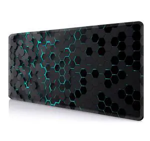 Black Blue Honeycomb Modern Gaming Large Mouse Pad XL(35.4x15.7 in), Geometric Shapes Cool Extra Large Mousepad, Computer Pad, Non Slip Rubber Desk Pad Mat Black Blue Honeycomb Modern Gaming Large Mouse Pad XL(35.4x15.7 in), Geometric Shapes Cool Extra Large Mousepad, Computer Pad, Non Slip Rubber Desk Pad Mat