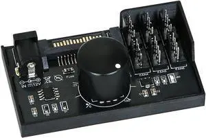 12V 4-Pin PWM Fan Controller 6 PC Fans Supported, Fan Speed Adapter Hub for Fans Cooling, Adjustable Speed Knob, SATA & DC Dual Power Input, 60W 5A Output Max 12V 4-Pin PWM Fan Controller 6 PC Fans Supported, Fan Speed Adapter Hub for Fans Cooling, Adjustable Speed Knob, SATA & DC Dual Power Input, 60W 5A Output Max