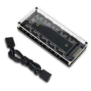 5V 3Pin ARGB LED Hub10 Way 5V 3 Pin RGB Splitter Controller with Acrylic Shell and 3M Adhesive 5V 3Pin ARGB LED Hub10 Way 5V 3 Pin RGB Splitter Controller with Acrylic Shell and 3M Adhesive