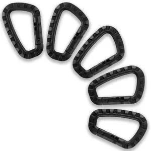Tactical 3.5" Plastic Carabiner - Multipurpose Hard Polymer Gear Clip - D Shape Ring Spring Snap Gear Clip for Outdoor Travelling Camping (Pack of 5, Black) Tactical 3.5" Plastic Carabiner - Multipurpose Hard Polymer Gear Clip - D Shape Ring Spring Snap Gear Clip for Outdoor Travelling Camping (Pack of 5, Black)