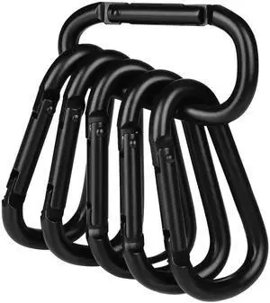 CC2 Carabiner Clip, 2.3" Small Carabiner Keychain, Multi-use Aluminium D Ring Caribeener Clips, 6 Pack Black CC2 Carabiner Clip, 2.3" Small Carabiner Keychain, Multi-use Aluminium D Ring Caribeener Clips, 6 Pack Black