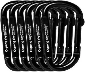 6PCS Carabiner Clip - Heavy Duty Iron Carabiners 800lbs Carabeaner D Ring Shape,Key Chain Clip Hook,Keychain Clip,Multipurpose for Camping, Hiking,Backpacking or Other Outdoor Activities, Black. 6PCS Carabiner Clip - Heavy Duty Iron Carabiners 800lbs Carabeaner D Ring Shape,Key Chain Clip Hook,Keychain Clip,Multipurpose for Camping, Hiking,Backpacking or Other Outdoor Activities, Black.