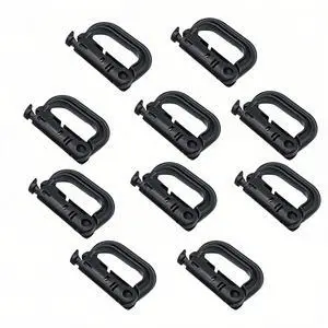 Tactical D-Ring Carabiner for Hiking/Military/EDC - Lightweight Plastic Mountain Carabiner with Quick-Release, MOLLE Compatible, 10-Pack Black Tactical D-Ring Carabiner for Hiking/Military/EDC - Lightweight Plastic Mountain Carabiner with Quick-Release, MOLLE Compatible, 10-Pack Black
