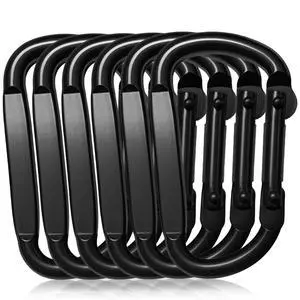 Carabiner Clips Heavy Duty, 2.4" Small D Ring Caribiniers - for Keychains, Camping, Hiking, Dog Leash, Black, 6PCS Carabiner Clips Heavy Duty, 2.4" Small D Ring Caribiniers - for Keychains, Camping, Hiking, Dog Leash, Black, 6PCS