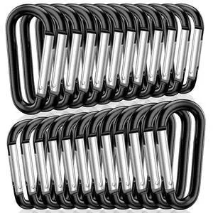 2" Aluminum D Ring Carabiners Clip D Shape Spring Loaded Gate Small Keychain Carabiner Clip Set Outdoor Camping Mini Lock Snap Hooks Spring Link Key Chain Durable Improved 24 PCS, Black 2" Aluminum D Ring Carabiners Clip D Shape Spring Loaded Gate Small Keychain Carabiner Clip Set Outdoor Camping Mini Lock Snap Hooks Spring Link Key Chain Durable Improved 24 PCS, Black